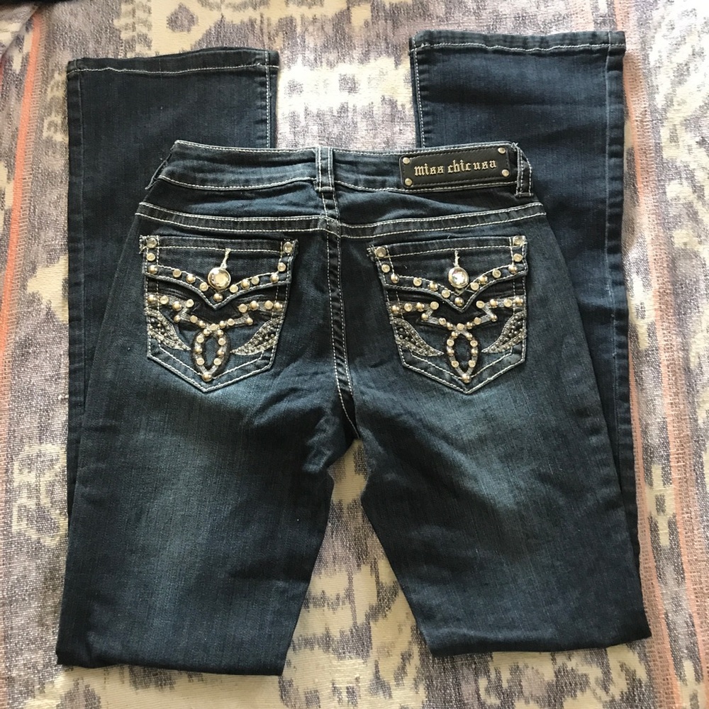 MISS CHIC JEANS WITH RHINESTONES & SILVER STUDS